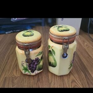 Mayfair And Jackson Canister Set Of 2, Vintage, Seal Tight